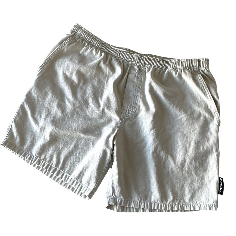 Men’s / unisex Gotcha cotton pull on khaki shorts, estimated size XL